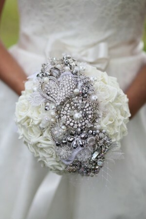 bouquet, bride and white