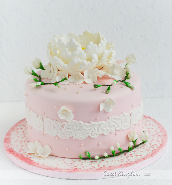 pink, flowers, wedding cake and rose