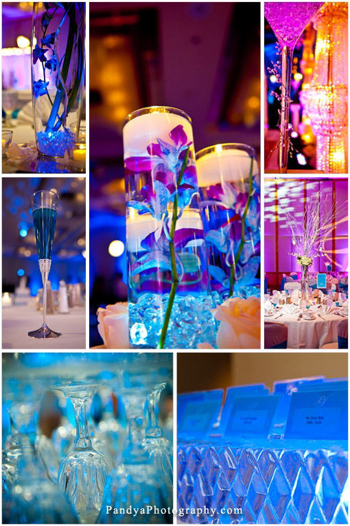 reception, themes, purple and orchid