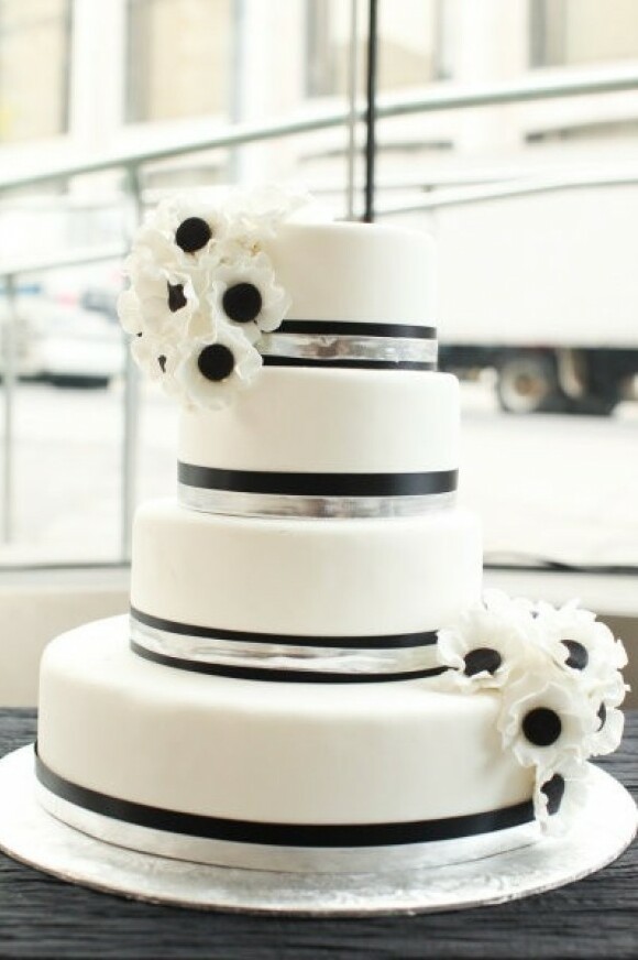 beautiful, black, white and wedding cake