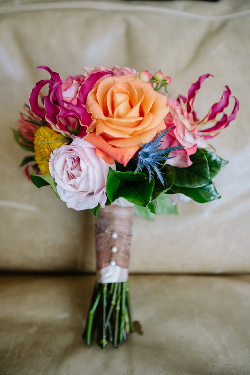 colorful, flowers, rose and wedding bouquet
