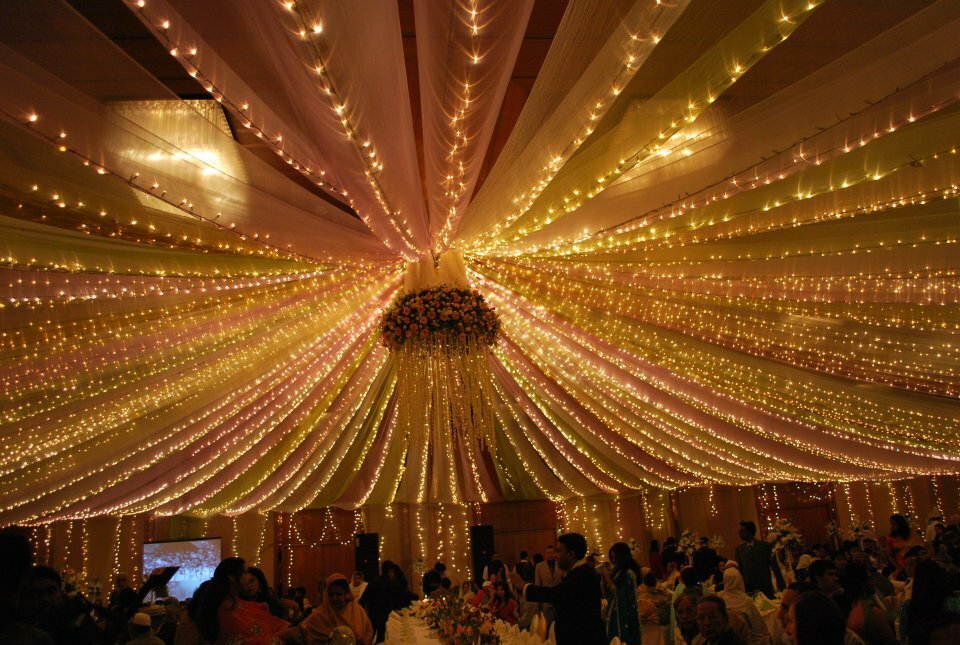 wedding hall and ceiling