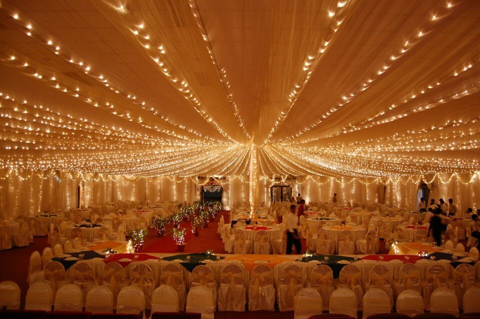 wedding hall and ceiling