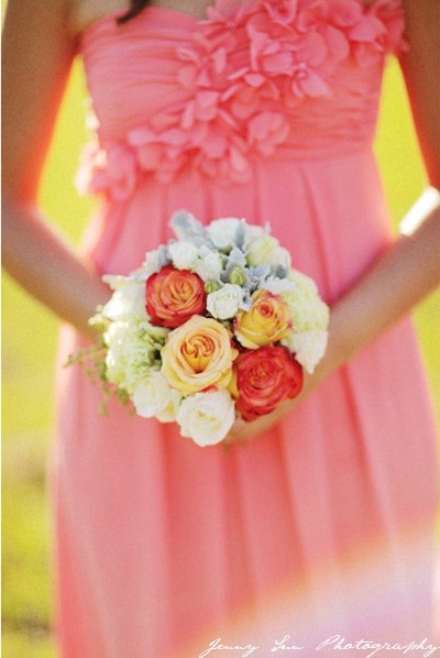 orange, pretty and dress