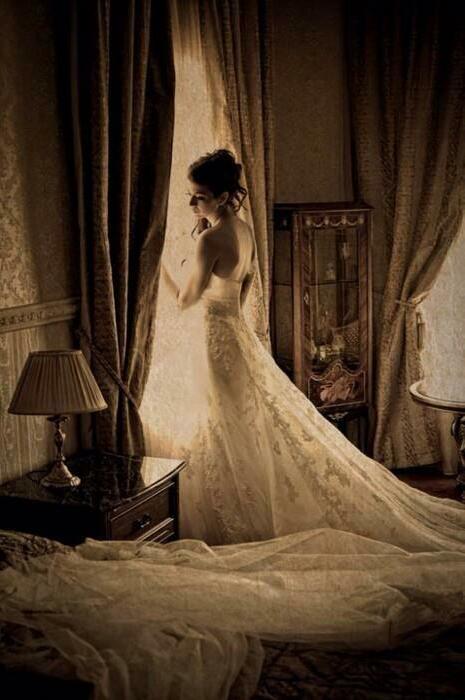 dress, girl, weding and sepia