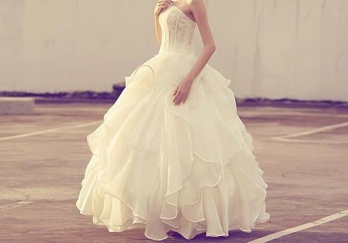 wedding dress, cute and white