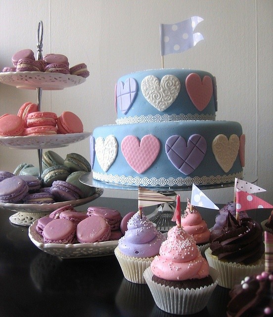 cake, heart cakes, Cookies and pie