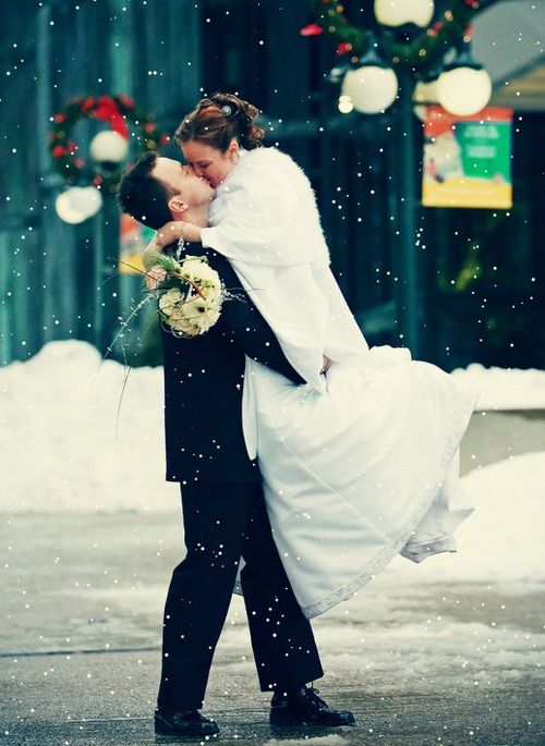 groom, snowy, romantic and winter
