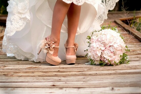 pretty, heels and hydrangea