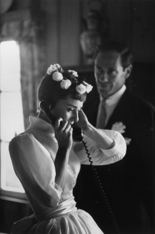 audrey hepburn, vintage, mel ferrer and 1954
