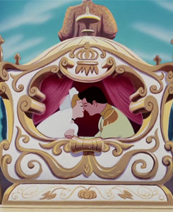 couple, cinderella and kiss
