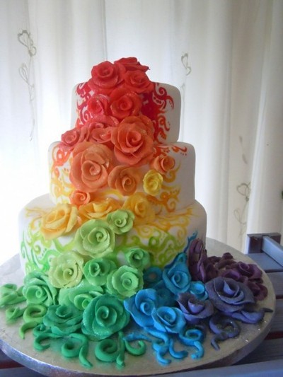 tumblr, cake and rainbow