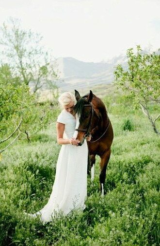 meadow, girl and dress