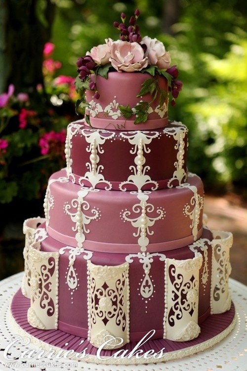 wedding cake, pink, cake and purple