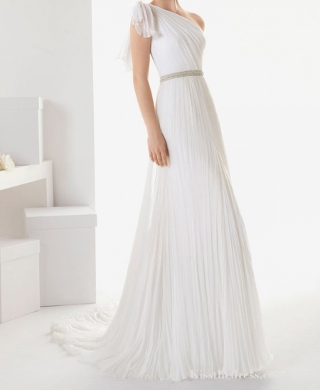 simple, white and gown