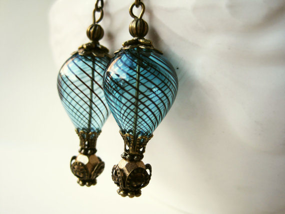 blown glass, steampunk wedding and teal