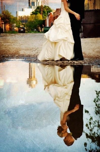 reflection, kissing and photography