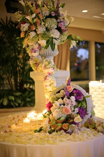 rose petals, david tutera and venue