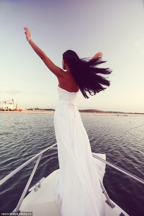 sea, dress, hand and woman