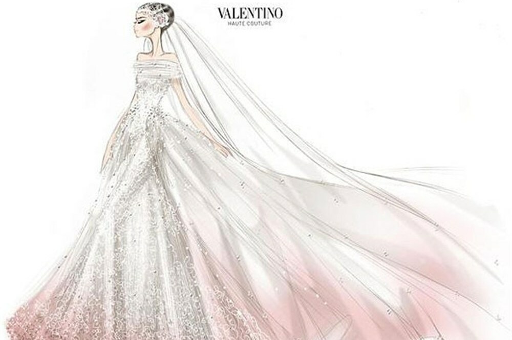 white, sketch, pink and Valentino