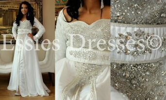 white, wedding dress and bridesmaids dress
