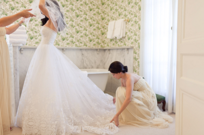 bride, preparing and dress