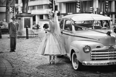black&white, old and car