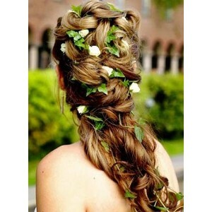 lovely, hair braids and flowers
