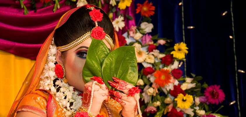 marriage, bride and flower