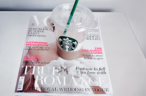 magazine, black and starbucks