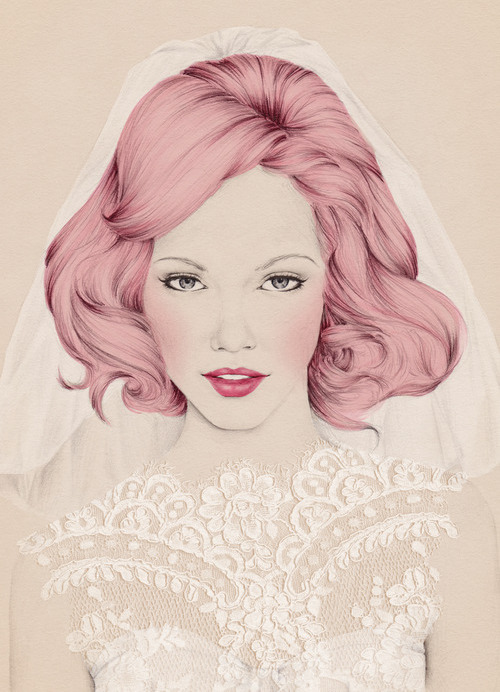 girl, hair, drawing and pink hair