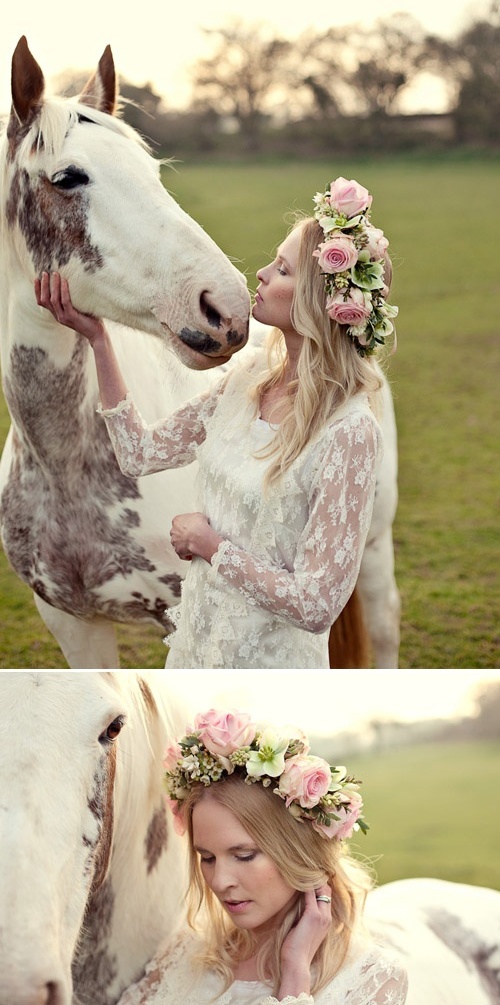 wreath, hairstyle, flowers and crown