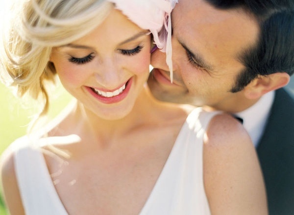bride, kiss and groom