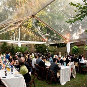 clear, reception and tent