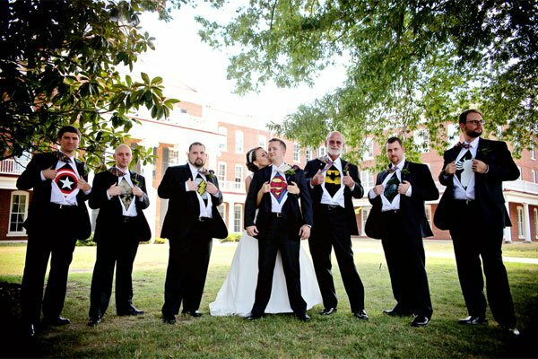superhero, dress and groomsmen