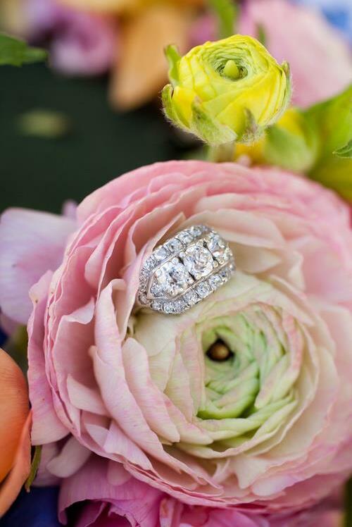 flowers, marriage, ring and style