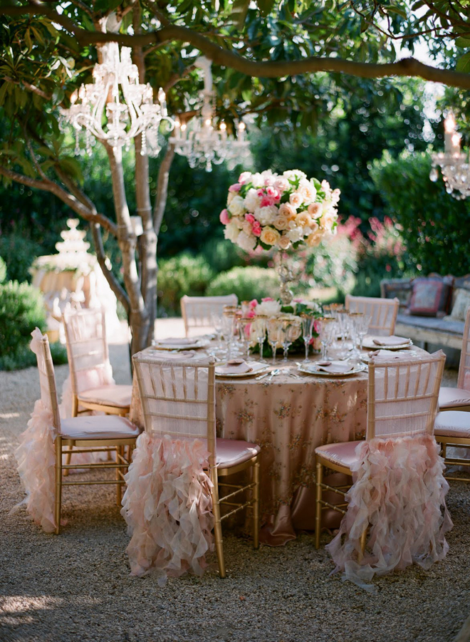 wedding reception, chandelier, blush and pink