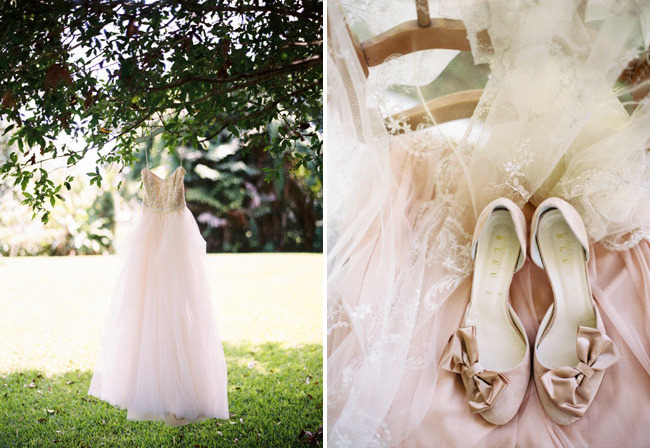 pink shoes, wedding dress and country wedding