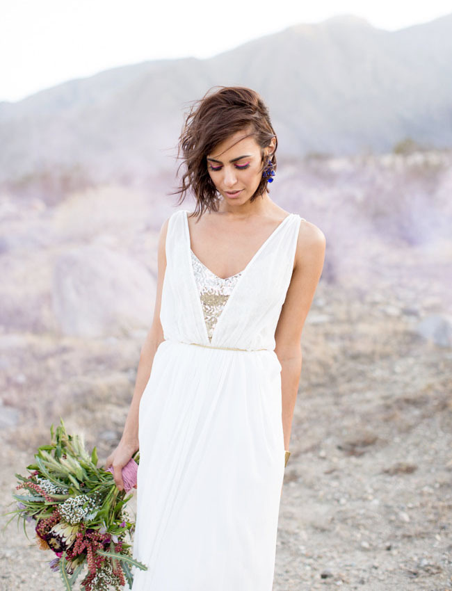 short hairstyle, bright makeup, style and flowers