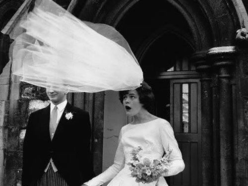 bride, wind and veil