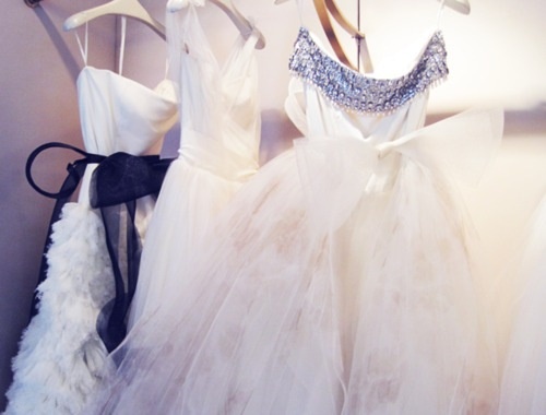 wedding ceremony, bouquet and wedding dress