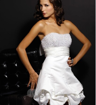 woman, white homecoming dress and dress