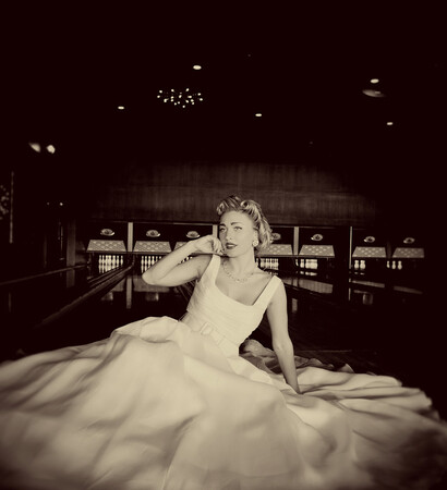 vintage, dress and bowling alley