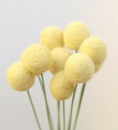 handmade, billy button and yellow