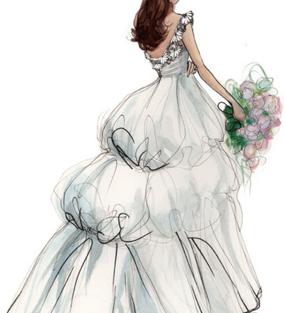 bride, flowers and girl