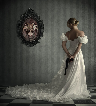 death, white wedding and gun