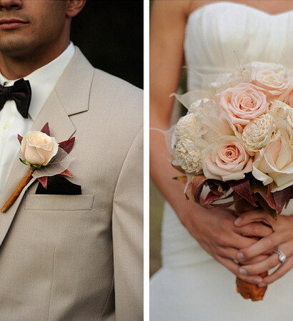 flowers, tux and man