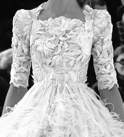 feathers, black and white and embroidery