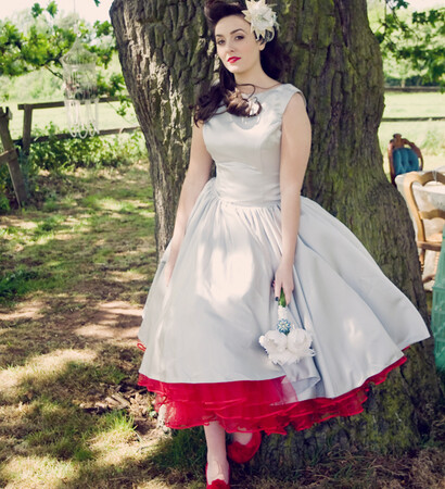 dress, makeup and flower