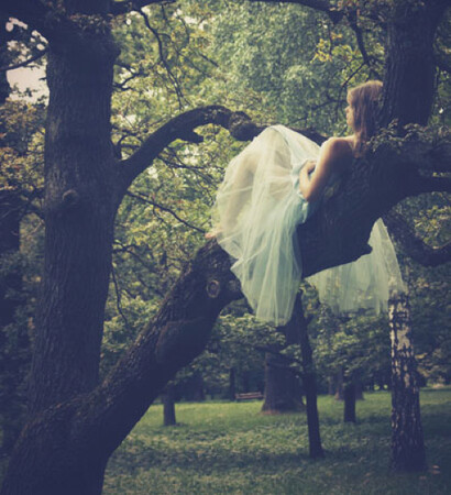 nature, girl and tree